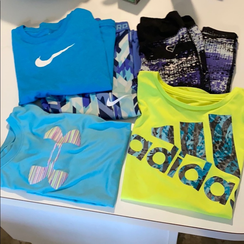 Nike, Adidas, Under Armor bundle (girls 10-12) GUC